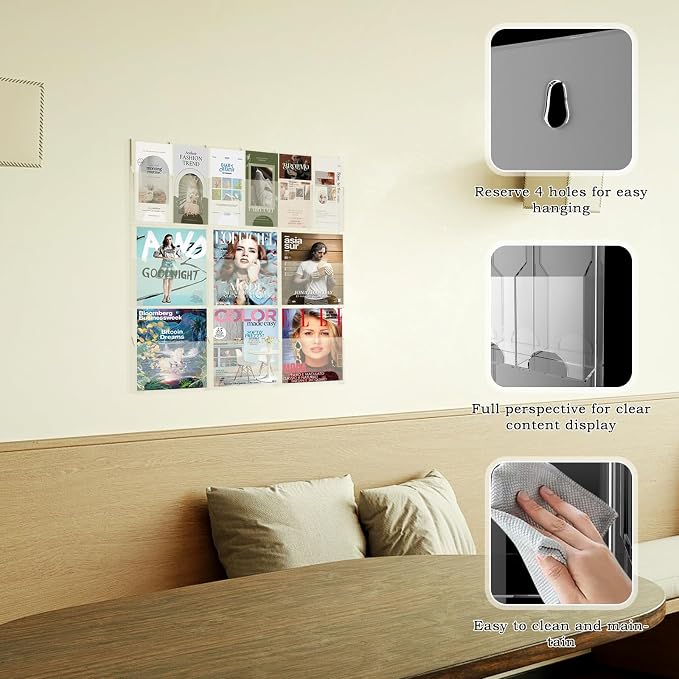 Acrylic Brochure Pamphlet Holder, 6 Magazine Holders and 6 Pamphlet Holders - Image 3