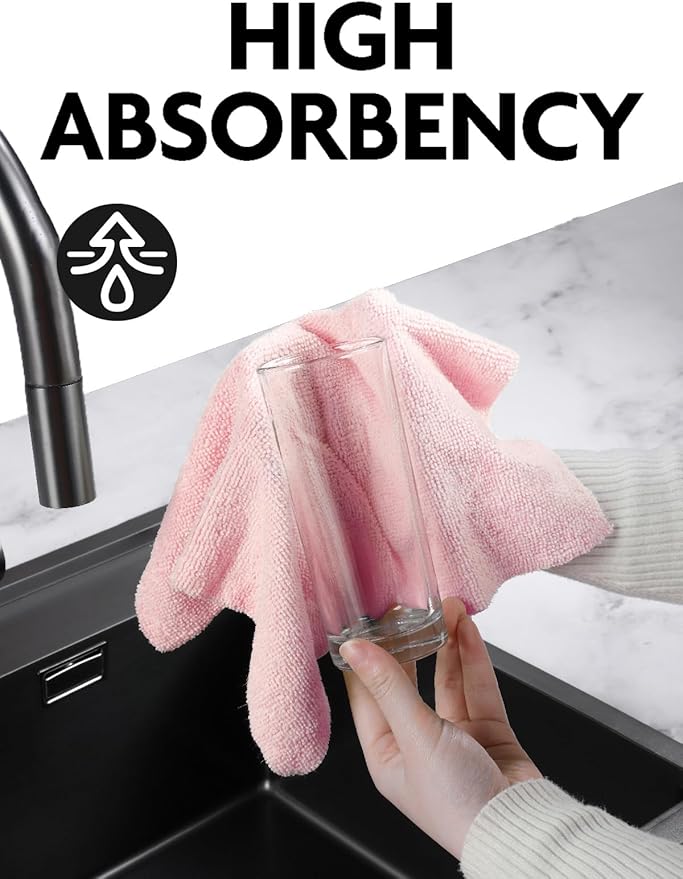 Fantasticlean Microfiber Cleaning Cloth Roll -90 Pack, Tear Away Microfiber Towels, 12" x 12", Reusable, Washable, Scratch Free, Ultra Absorbent Dish Rags for Car, Home, Garage or Shop (Pink)-DeskLoop Office