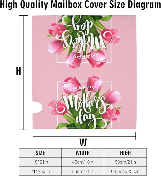 Mailbox Cover Happy Mothers Day, Beautiful Flower Print Outdoor Mail Cover - Image 6