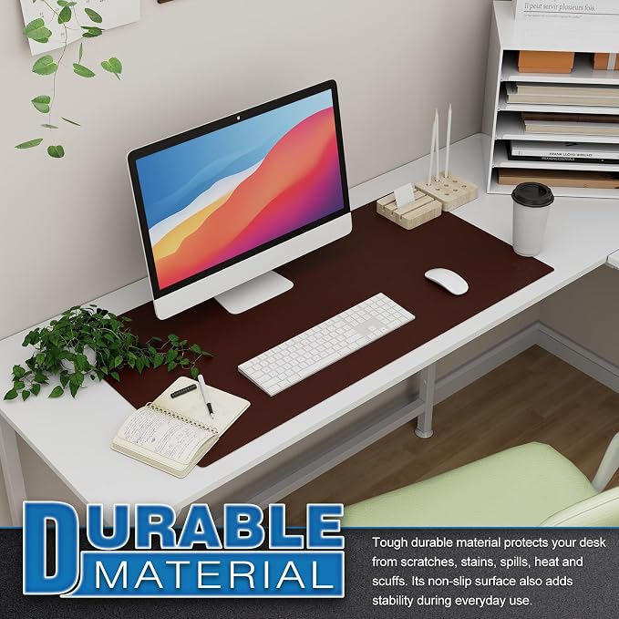 K KNODEL Large Office Leather Desk Mat, Mouse and Keyboard Pad, Computer and - Image 5