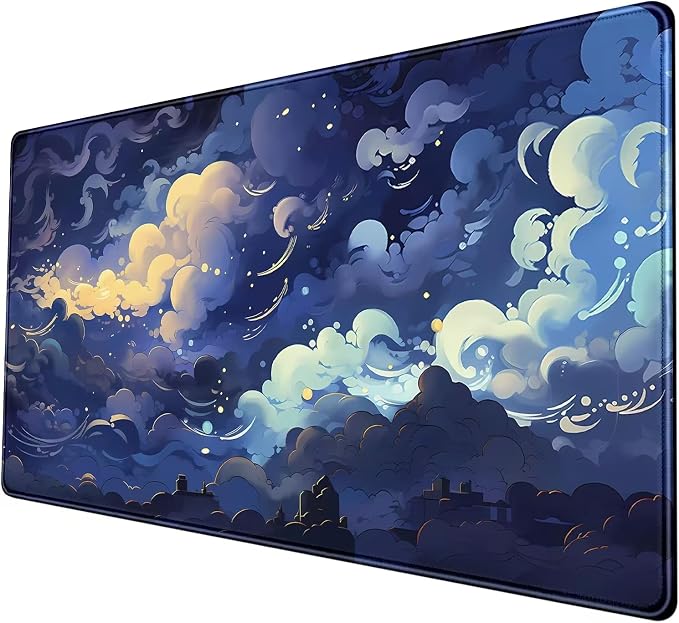 Pastel Large Mouse Pad Blue Desk Mat Aesthetic Sky Kawaii Gaming Mouse Pad XXL by Nasdalgias