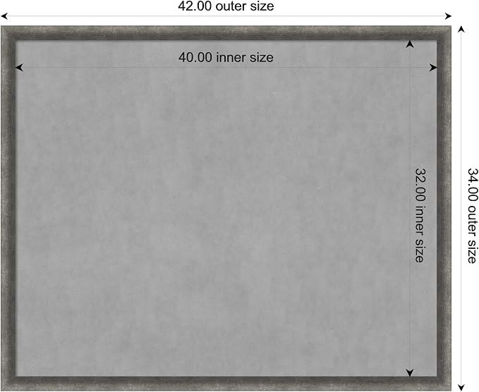 Amanti Art Grey Framed Magnetic Board 34x42 X-Large Vision Board - Image 4