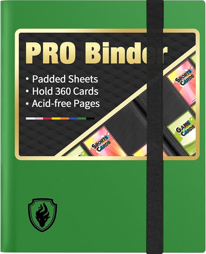 Heavy Duty Card Binder, Fabmaker 9 Pocket Trading Card Binder Holds 360 Cards by Fabmaker