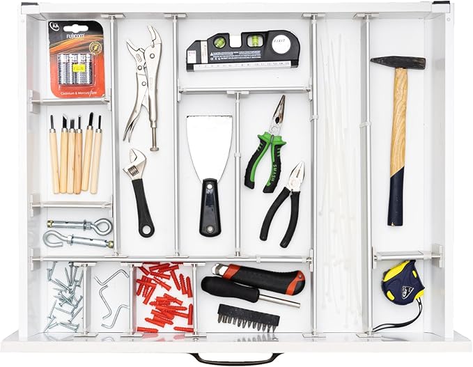 Practical Comfort FLEXIVIDER Aluminum Drawer Organizer - 9 Telescopic Dividers Set - Bronze-DeskLoop Office