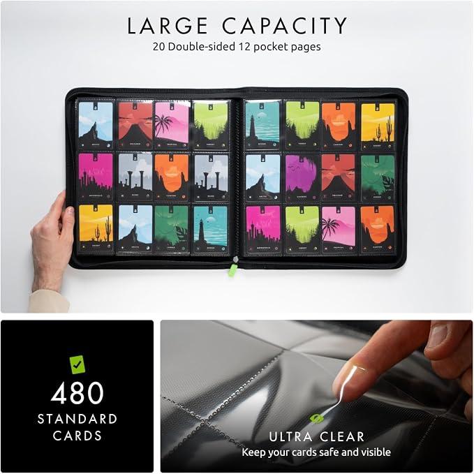 Vault X 12 Pocket Zip Binder, 480 Cards, Exo-Tec Material, 20 Side-Loading Pages - Image 5