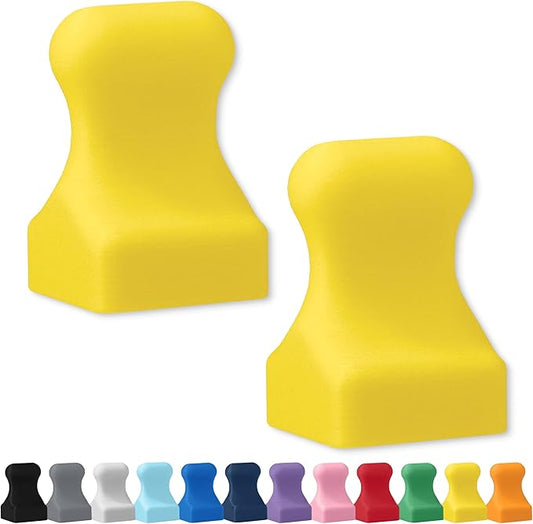 Glassboard Studio MiniPawn Magnet - Strong Neodymium Rare Earth Magnets for Fridge, Whiteboard, Locker & Magnetic Glassboards - Crafting & Office Use - Strong Fridge Magnets (Sunshine Yellow, 2)-DeskLoop Office