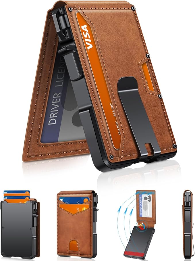 ZALVEX Wallet for Men, Mens Minimalist Wallet 9-13 Cards, Slim Compact Wallet by ZALVEX