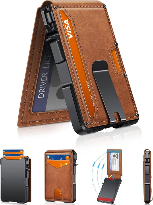 ZALVEX Wallet for Men, Mens Minimalist Wallet 9-13 Cards, Slim Compact Wallet by ZALVEX
