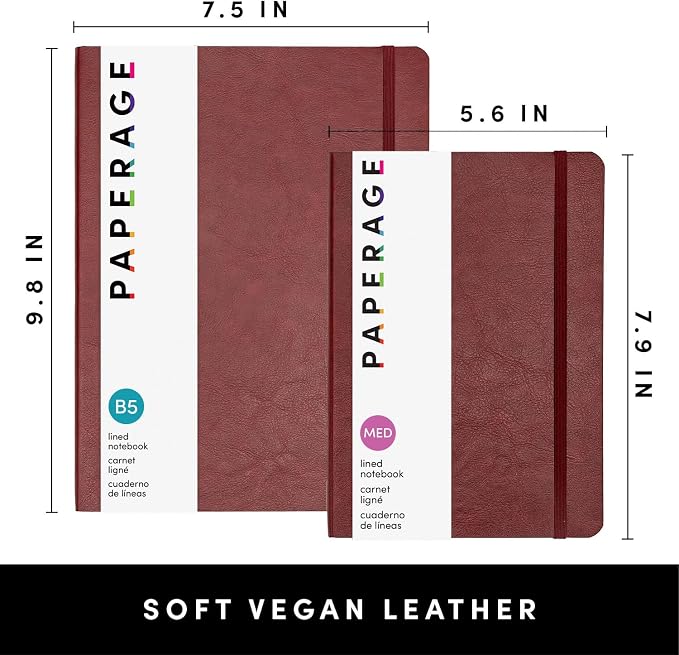 PAPERAGE Softcover Lined Journal Notebook, 160 Pages, Medium College Ruled - Image 2