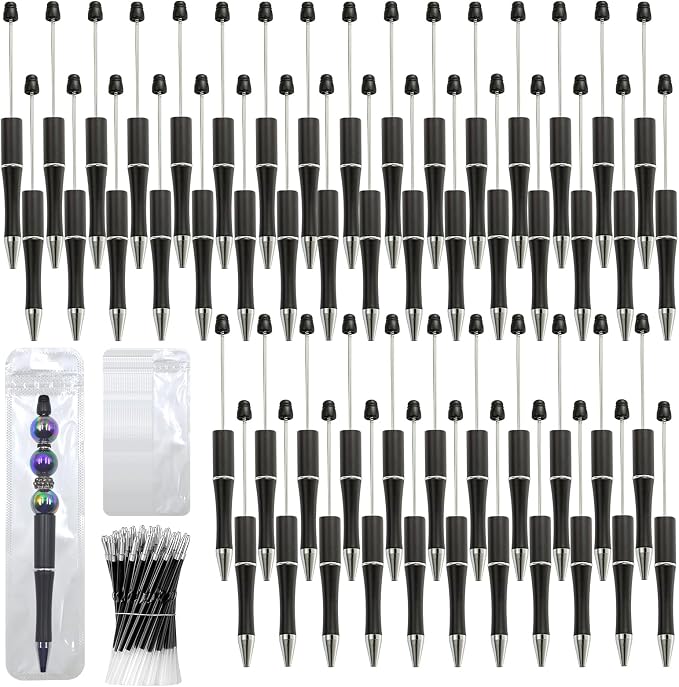 150 Pieces DIY Beadable Pen Kit – 50 Plastic Ballpoint Pens by DASTTUIS