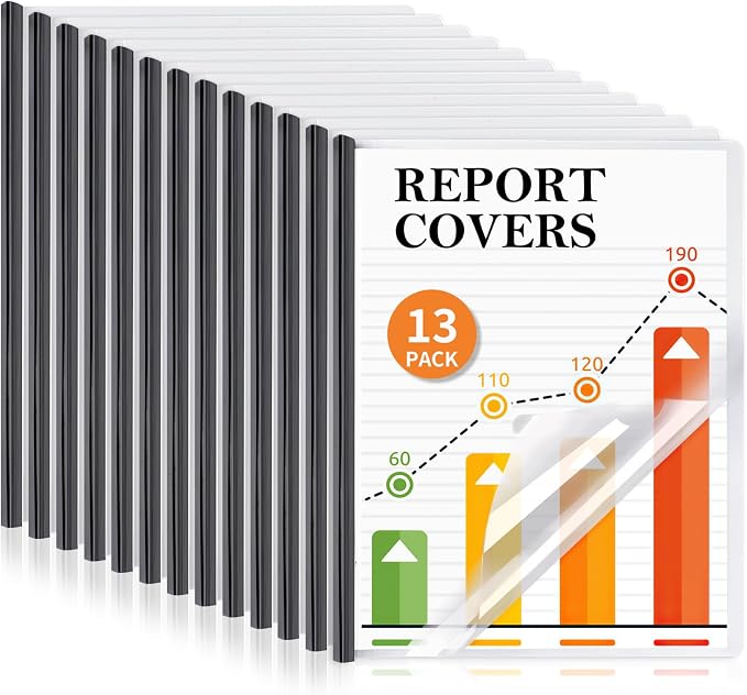 13 Pack Report Covers with Sliding Bar, Presentation Folders Resume Document by COIDEA