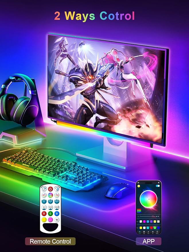 KANTUTOE Monitor Down Light Bar, RGB Screen Desk Light PC, Dimmable LED Dynamic - Image 5