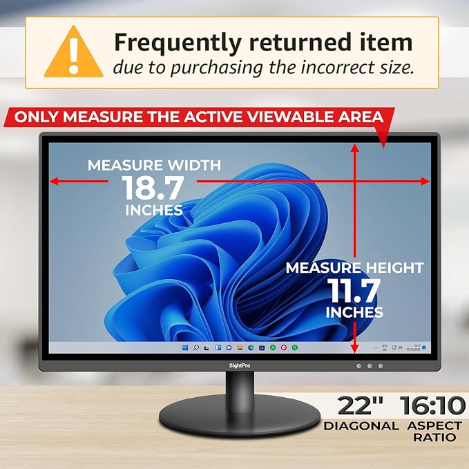 SightPro 22 Inch 16:10 Computer Privacy Screen Filter - Image 2
