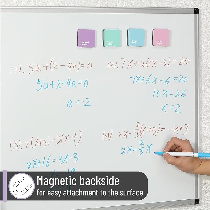 Mr. Pen- Mini Magnetic Dry Erase Erasers, 24 Pack | Colorful Small Magnetic - Image 6