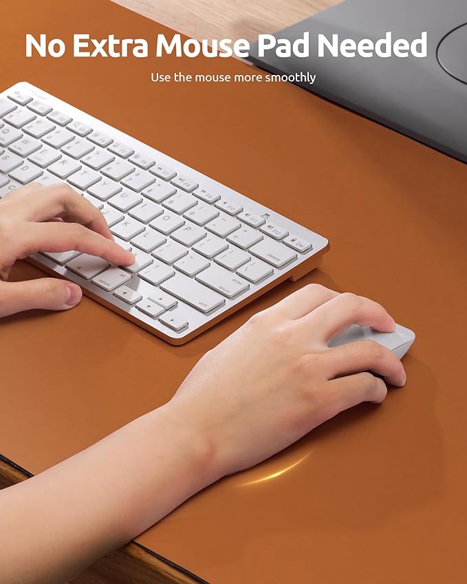 YSAGi Desk Pad Protector, Large Mouse Mat, Non-Slip PU Leather Waterproof Laptop Desk Blotter/ Writing Pad for Office and Home (23.6" x 13.8", Brown)-DeskLoop Office