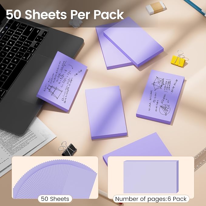 Index Cards 3x5 Inch, Flash Cards, Blank Purple Note Cards Paper - Image 3