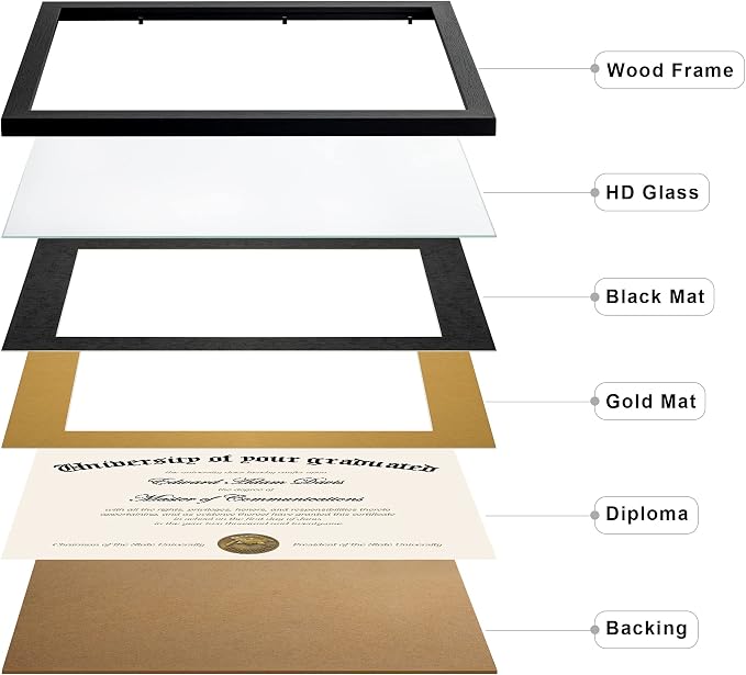 upsimples 11x14 Diploma Frame Certificate Degree Document Frame - Image 2