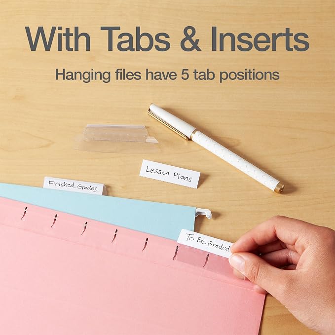 Oxford Hanging File Folders, 25 Pack, Letter Size, 5 Pastel Colors, 5 Tab - Image 3