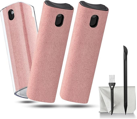 walrfid 3 Pack Screen Cleaner, Car Screen Cleaner Spray and Wipe, Computer Laptop Cleaning Kit for Electronic iPad, iPhone, Cellphone, Monitor, MacBook, Car Display, Tablet, TV Flat Screens, Pink-DeskLoop Office