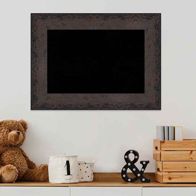 Amanti Art Black Cork Board for Wall, 17x23 Vision Board with Black Wood Frame, Small Corkboard Office Decor for Home Organization, Modern Corkboard Pinboard to Display Items for Home Organization in-DeskLoop Office