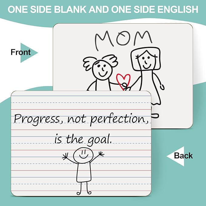 30 Pack Small White Boards, Teacher School, Include 30 Markers, 30 Erasers - Image 2