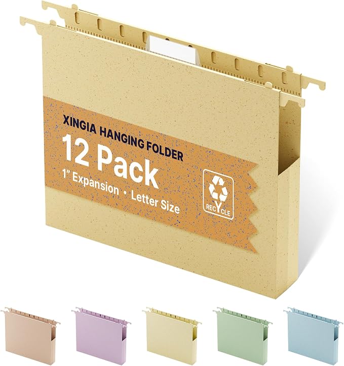 XINGIA Hanging File Folders Letter Size, Heavy Duty 1" Expanding Hanging File by Unknown