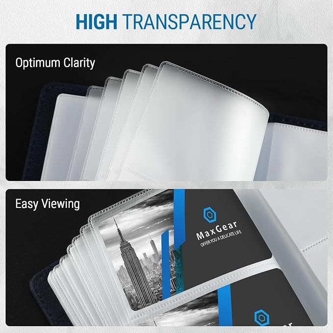 MaxGear Business Card Organizer Book, Holds 240 Cards, Professional Card Binder - Image 3