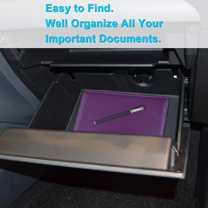 Wisdompro Car Document Holder Organiser, PU Leather Vehicle Insurance and - Image 6