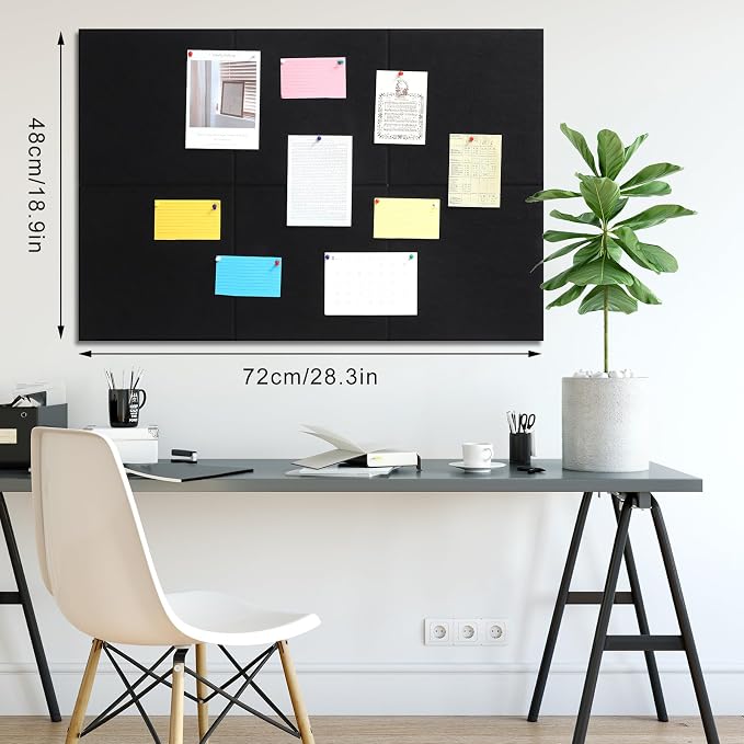 Large Cork Board 28" x 19", 6 Pack Felt Bulletin Board - Image 2