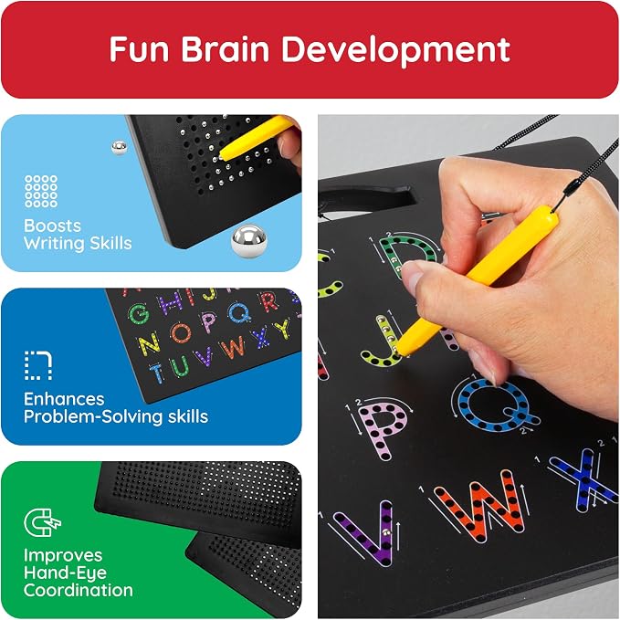 PicassoTiles Double-Sided 2-in-1 Upper & Lower Case ABC Magnetic Drawing Board - Image 5