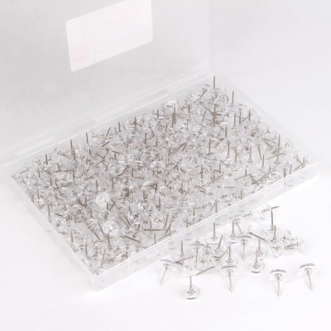 Push Pins 500-count Flat Thumb Tacks Steel Point and Plastic Head - Image 2