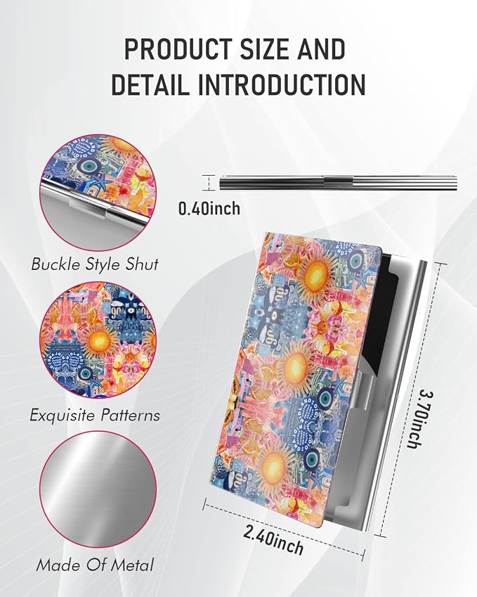 Business Card Metal Slim Organizer, Professional Stainless Steel Square Pocket - Image 3