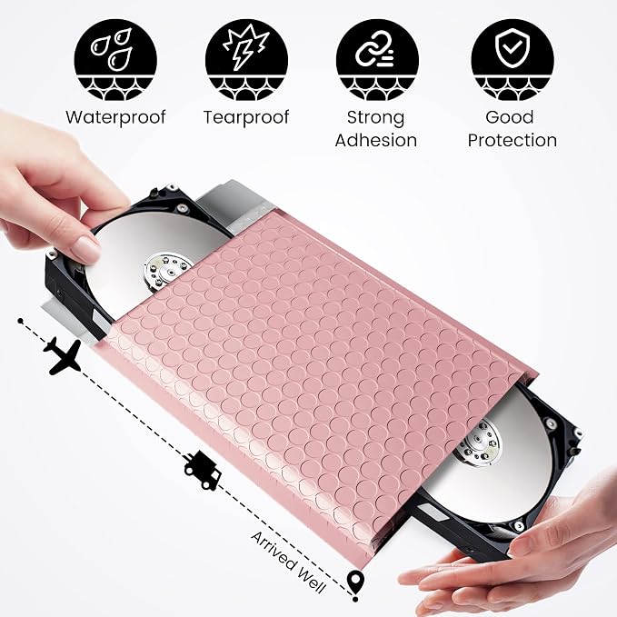 Fuxury 300 Pack Sakura Pink Bubble Mailers 6x10 Inch, Small Bubble Shipping - Image 7