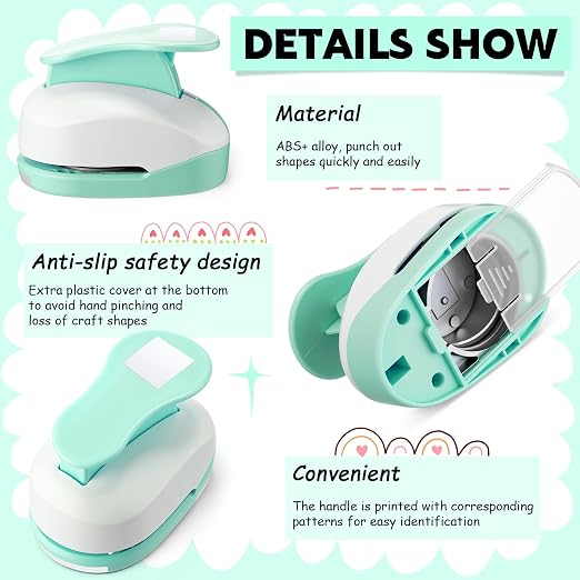 CHENGU 3 Pack Square Craft Hole Punch Corner to Corner 2, 1 and 5/8 Inch Punch - Image 3