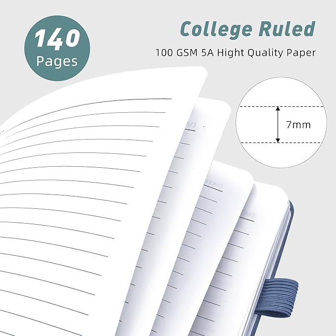 Lined Spiral Journal Notebook for Women & Men, College Ruled Hardcover Notebook for Work & Note Taking, Journals for Writing, 100 GSM, Business, School, 140 Pages, A5(5.8"x8.5") - Green-DeskLoop Office