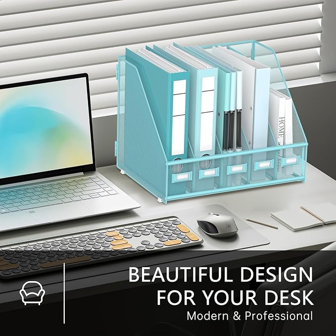 DALTACK Desk Organizers Metal Magazine File Holder - Image 4