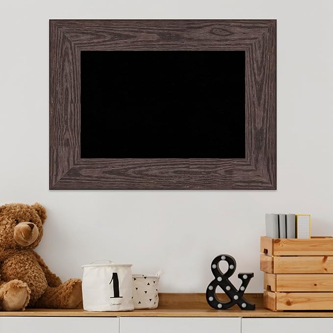 Amanti Art Black Cork Board for Wall, 18x24 Vision Board with Black Wood Frame, Small Corkboard Office Decor for Home Organization, Country Rustic Corkboard Pinboard to Display Items for Home-DeskLoop Office