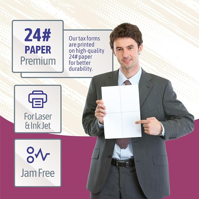 NextDayLabels - W-2 4-Up Employee Tax Forms, Instructions on Back" - Image 3