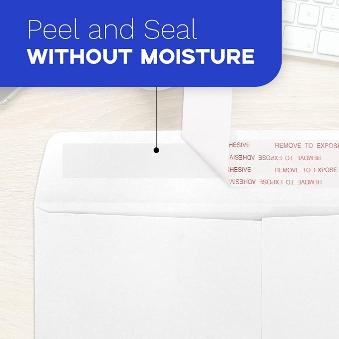 Goefun 50 PCS White Catalog Envelopes 6x9, Self Seal 100 GSM Manila Envelopes - Image 3
