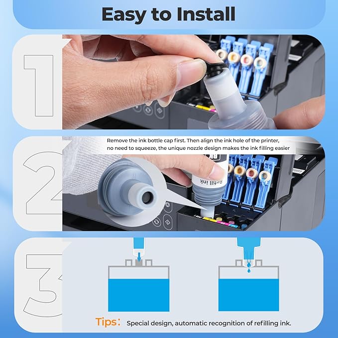 542 Color Ink Refill Bottles ET-5850 ET-5150 ET-5170 for ET-5800 ET-16600 ET-5180 ET-5880 ET5150 Printer-DeskLoop Office