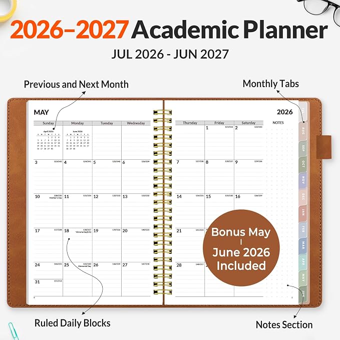 SUNEE 2026-2027 Weekly & Monthly Planner 6.4"x8.5" - Image 2