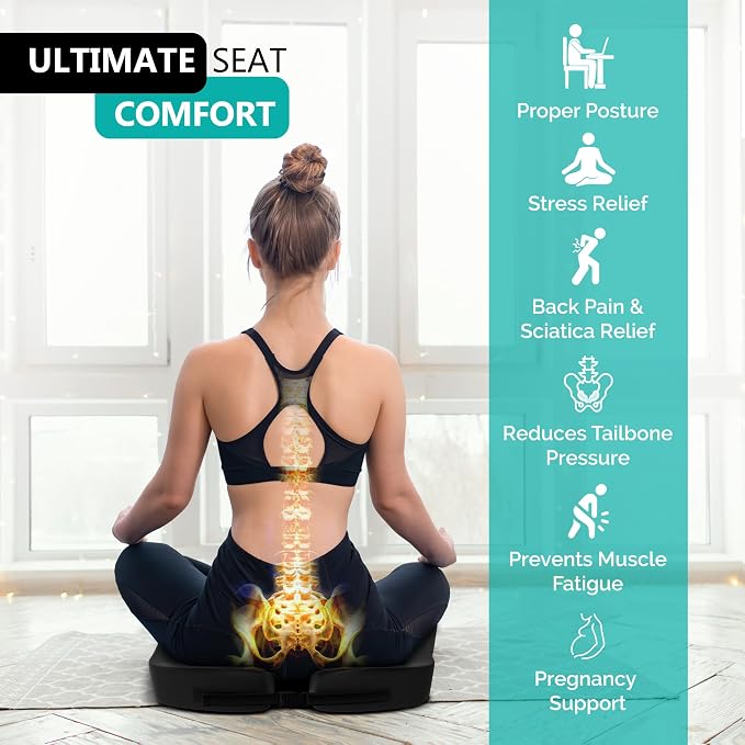 Seat Cushion - High-Density Charcoal Memory Foam Office Chair Cushion - Image 5