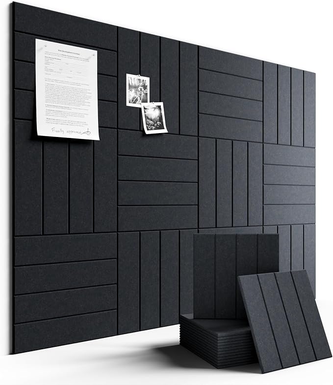 Fluxynara Felt Bulletin Board Tiles Large 48" x 36" Cork Board Alternative-12 by FLUXYNARA