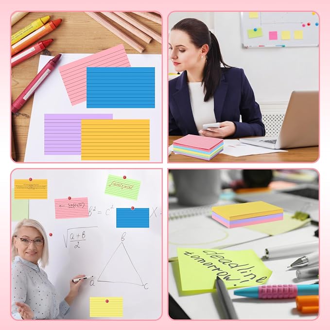 Tecmisse 600 Pieces Index Cards Rulded, Colorful Flash Cards 3 x 5 Index Card - Image 3