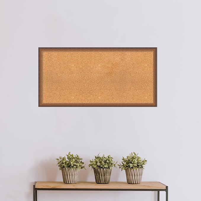 Amanti Art Natural Cork Board for Wall, 20x40 Vision Board with Bronze Frame, Large Corkboard Office Decor for Home Organization, Modern Corkboard Pinboard to Display Items for Home Organization in-DeskLoop Office