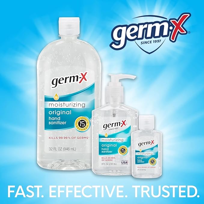 Germ-X Original Hand Sanitizer Gel, Mini Travel Size for On-The-Go, Display Pack, Back to School Supplies , 2 Fl Oz (Pack of 24)-DeskLoop Office