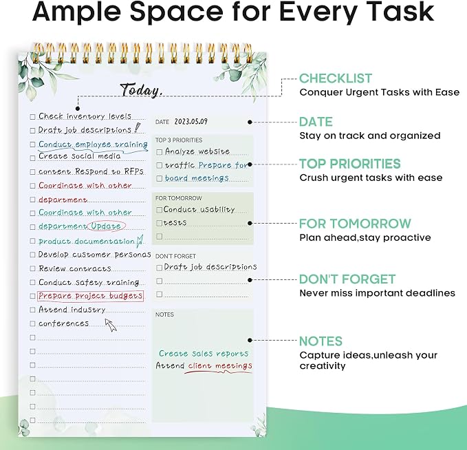 Taja 6 Pack of To Do List Notepad - Image 2