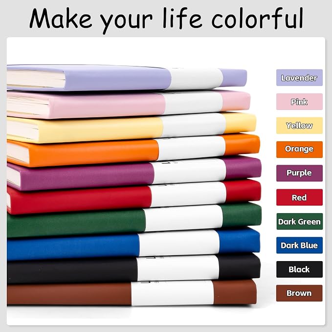 Dynta 20 Pack Hardcover Leather Journal Notebooks, A5 College Ruled, 200 - Image 6