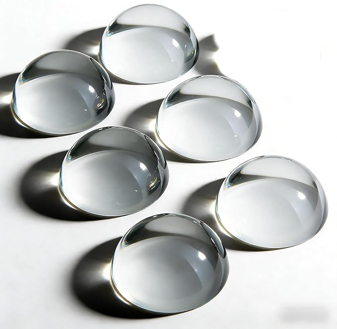 Set of 6 K9 Crystal Dome Magnifier Glass Paperweights by BuyNow