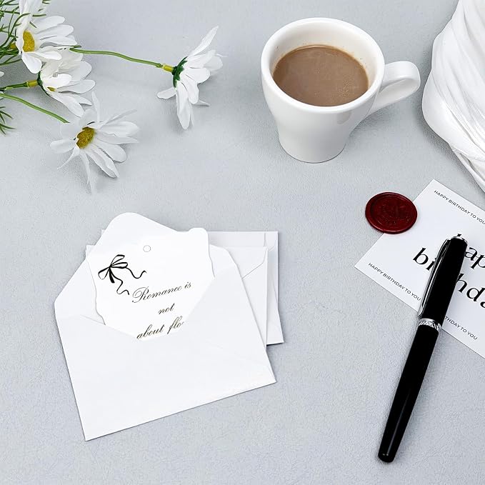 100 Pack Mini Pearl White Envelopes, 4 x 2.75" Shimmer Gift Card Envelopes - Image 6